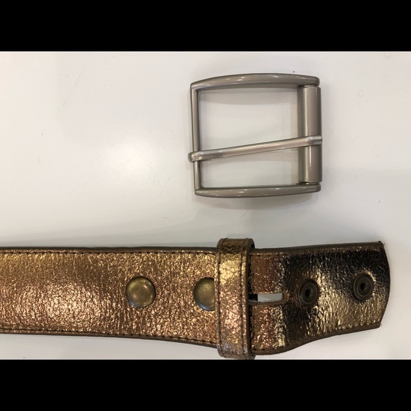 Bronze Metallic Leather Belts main image 4